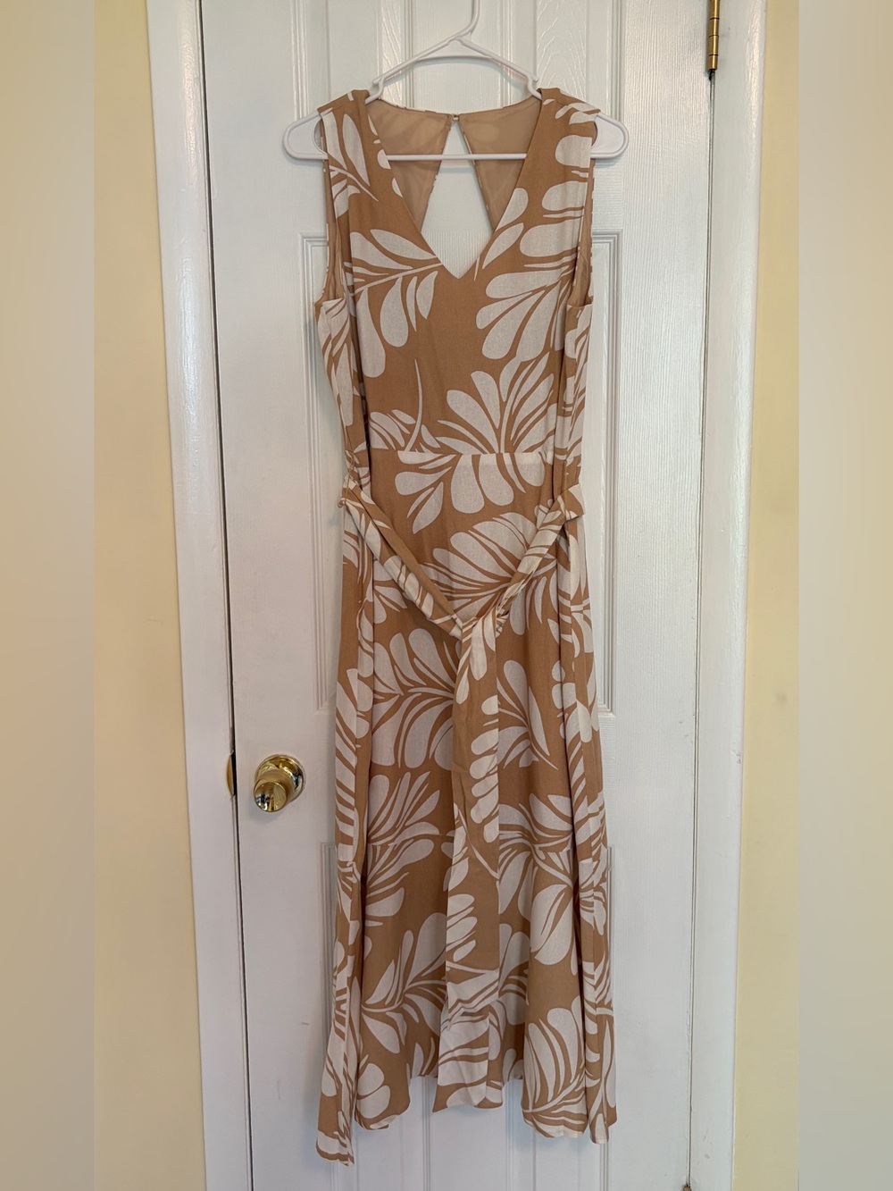 NWT Anne Klein Linen Blend Women's Open-Back Midi Dress Sz 10 - Picture 5 of 13